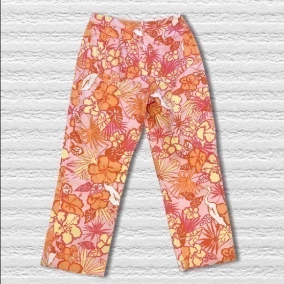 Lilly Pulitzer “Heron There” straight leg capri pants vintage - Picture 1 of 11